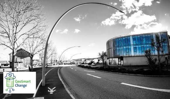 Straße Straße in schwarz/weiß